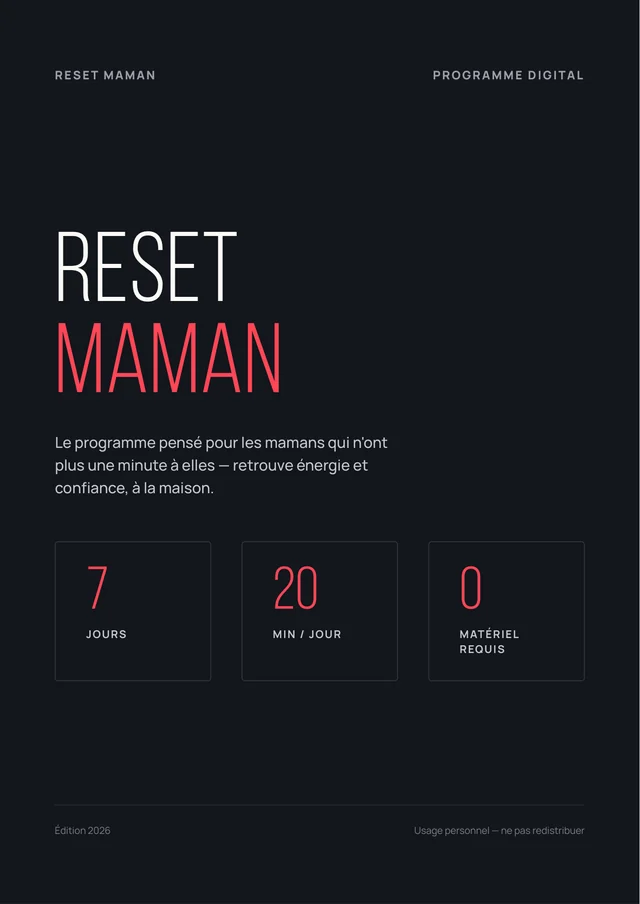 Couverture du programme Reset Maman