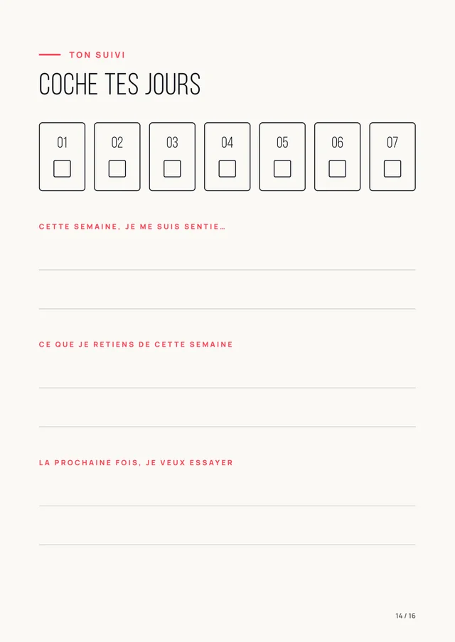 Tracker de suivi imprimable
